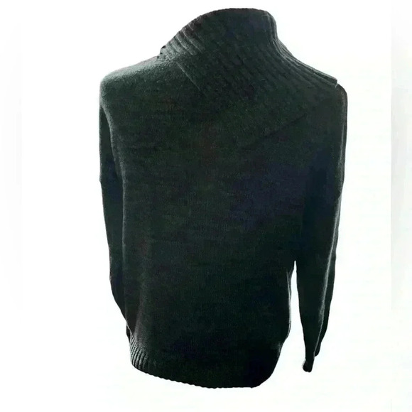 Matty M Women's Size Large Sweater Gray Asymmetrical Cowl Neck Long Sleeve - Picture 6 of 9